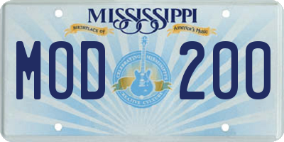 MS license plate MOD200