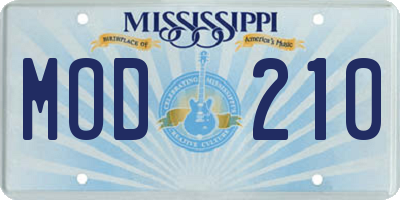 MS license plate MOD210