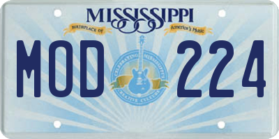 MS license plate MOD224
