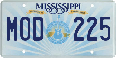 MS license plate MOD225