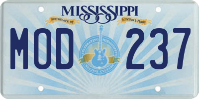 MS license plate MOD237