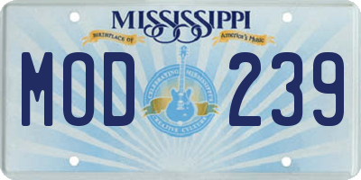 MS license plate MOD239