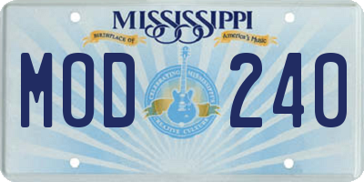 MS license plate MOD240