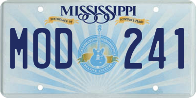MS license plate MOD241