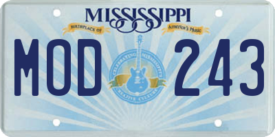 MS license plate MOD243