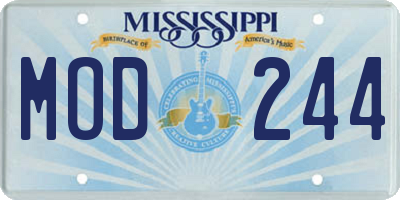 MS license plate MOD244