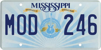 MS license plate MOD246