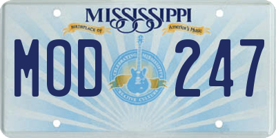 MS license plate MOD247