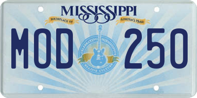 MS license plate MOD250