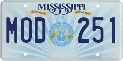 MS license plate MOD251