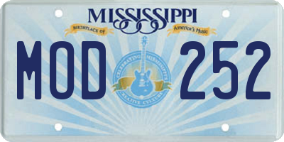 MS license plate MOD252