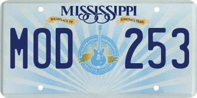 MS license plate MOD253
