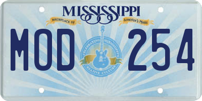 MS license plate MOD254
