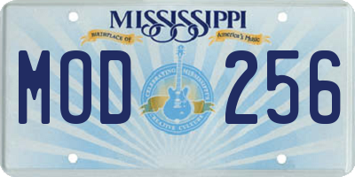 MS license plate MOD256