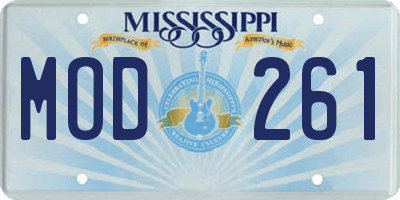 MS license plate MOD261