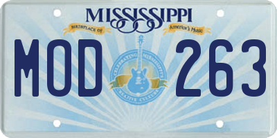 MS license plate MOD263