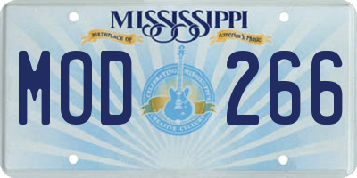 MS license plate MOD266