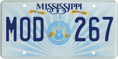 MS license plate MOD267