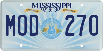 MS license plate MOD270