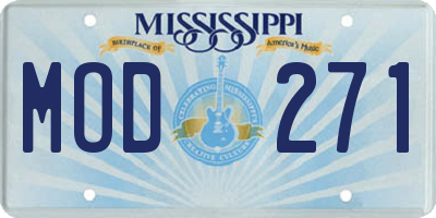 MS license plate MOD271