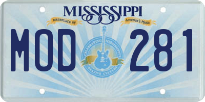MS license plate MOD281