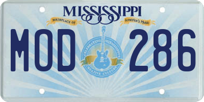 MS license plate MOD286