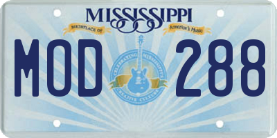 MS license plate MOD288
