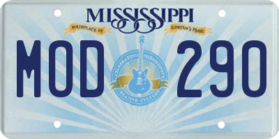MS license plate MOD290