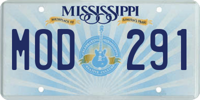 MS license plate MOD291