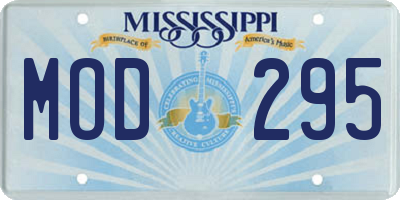 MS license plate MOD295