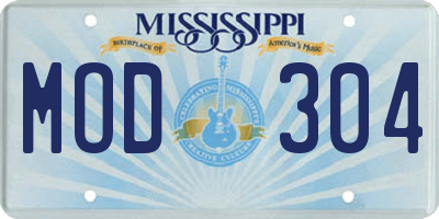 MS license plate MOD304