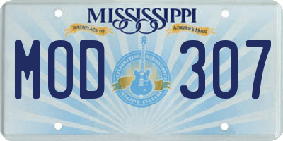 MS license plate MOD307