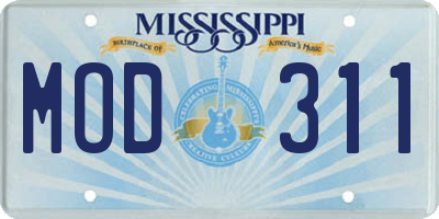 MS license plate MOD311