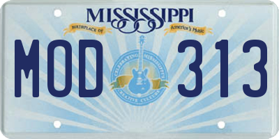 MS license plate MOD313