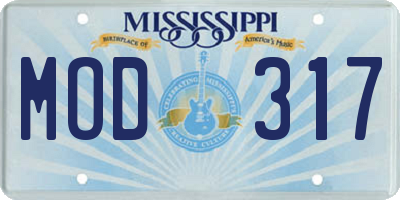 MS license plate MOD317