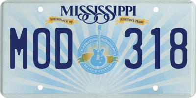 MS license plate MOD318