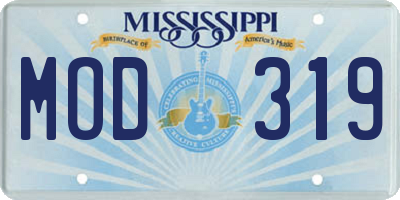 MS license plate MOD319