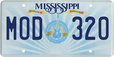 MS license plate MOD320