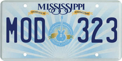 MS license plate MOD323