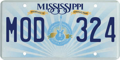 MS license plate MOD324