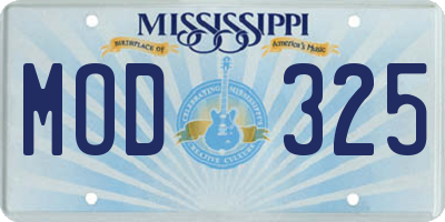 MS license plate MOD325