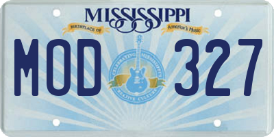 MS license plate MOD327