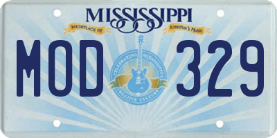 MS license plate MOD329