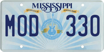 MS license plate MOD330