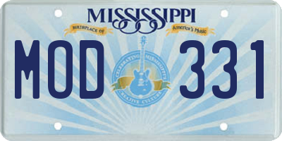 MS license plate MOD331