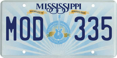 MS license plate MOD335