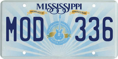 MS license plate MOD336
