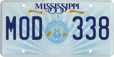 MS license plate MOD338