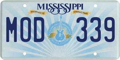 MS license plate MOD339