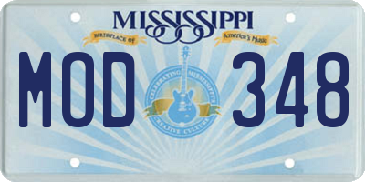 MS license plate MOD348